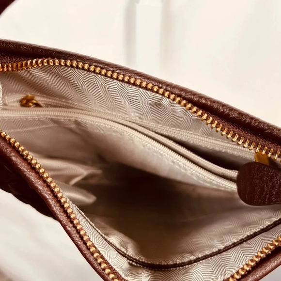 EDYISA Serena Shoulder Bag Brown Woven Handbag Purse Bag - Picture 6 of 6